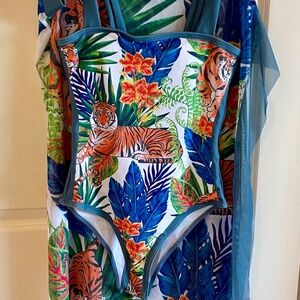New one piece bathing suit with matching coverup